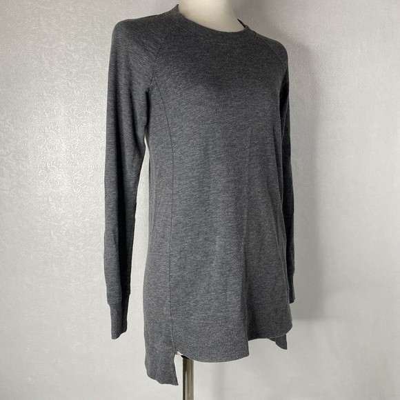 Theory Sz S Gray Knit Crew Neck Tunic - Picture 2 of 8